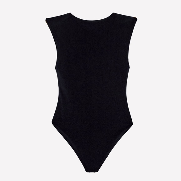 Zara Tops Zara Padded Shoulder Bodysuit Poshmark